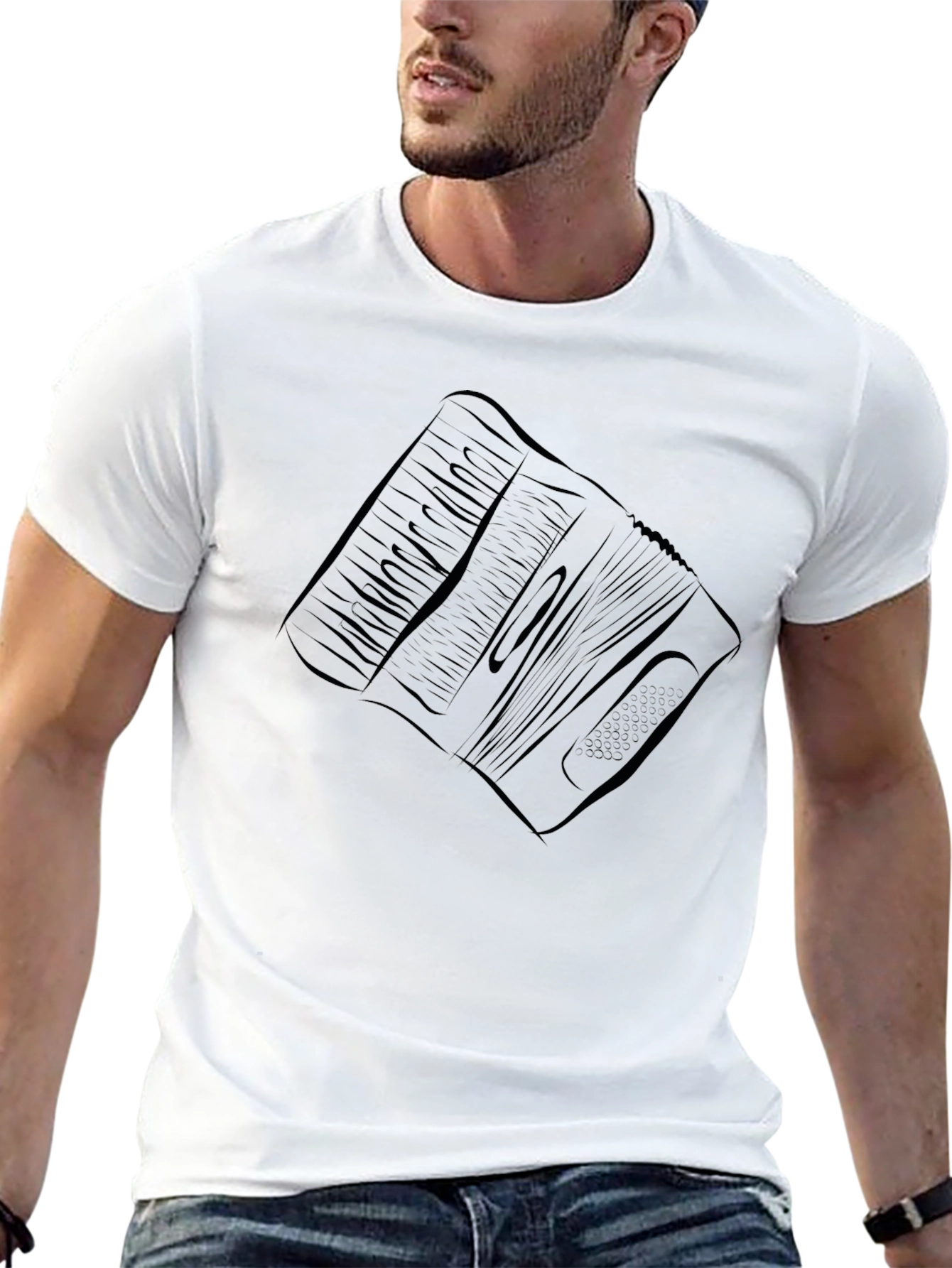 Accordion Graphic Tee - Black Cotton