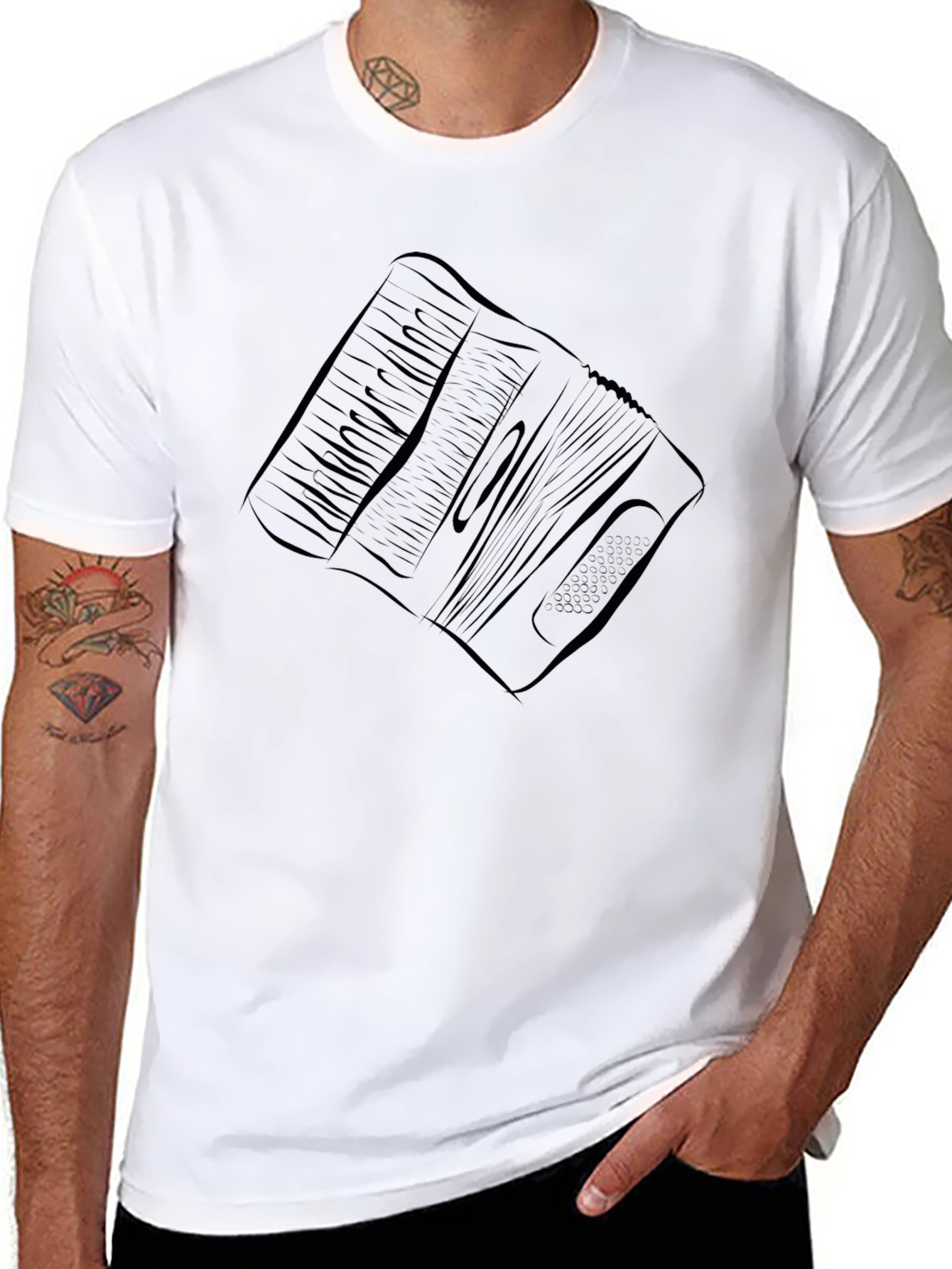 Accordion Graphic Tee - Black Cotton