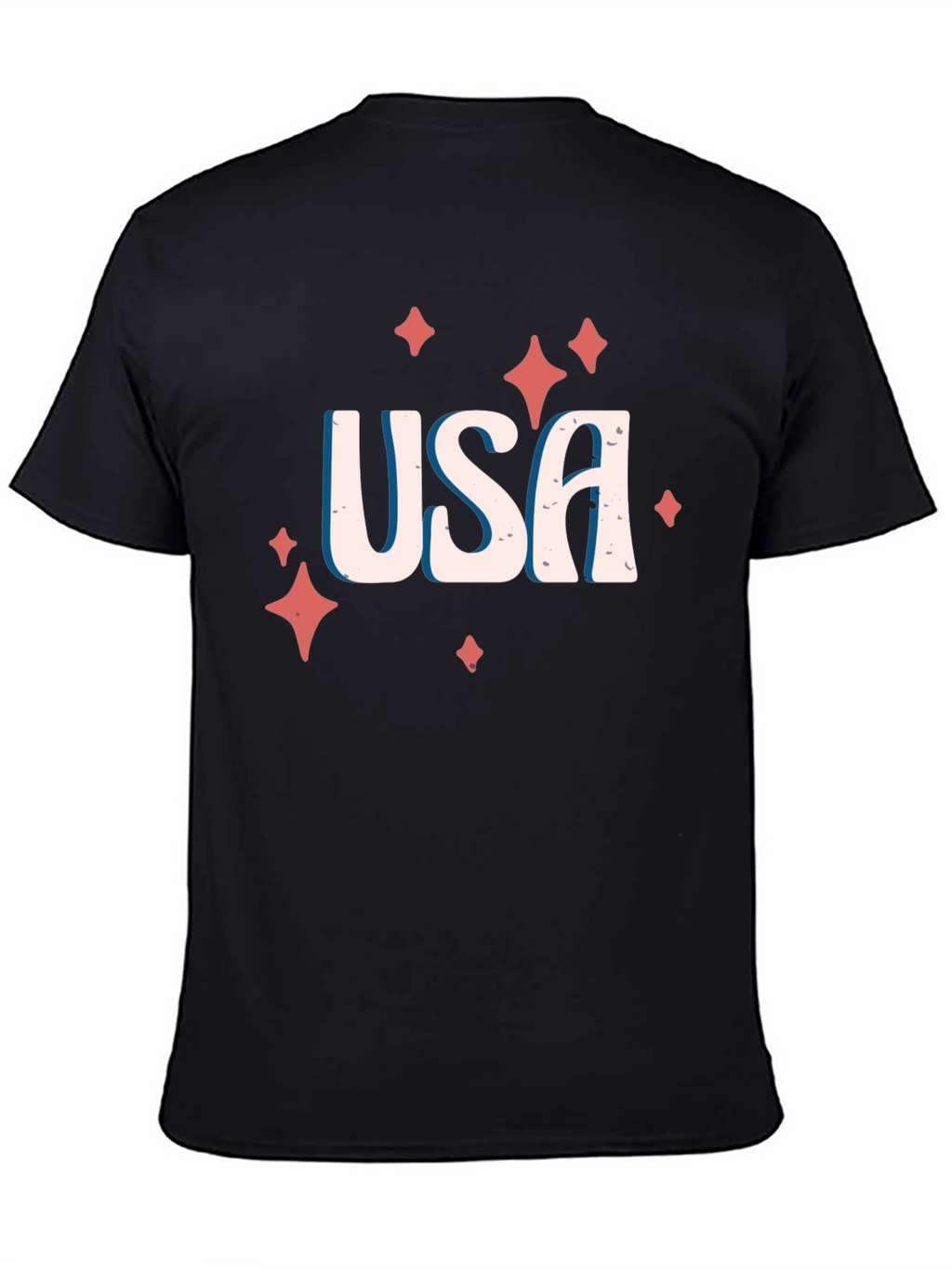 USA Patriotic Graphic Tee - Black