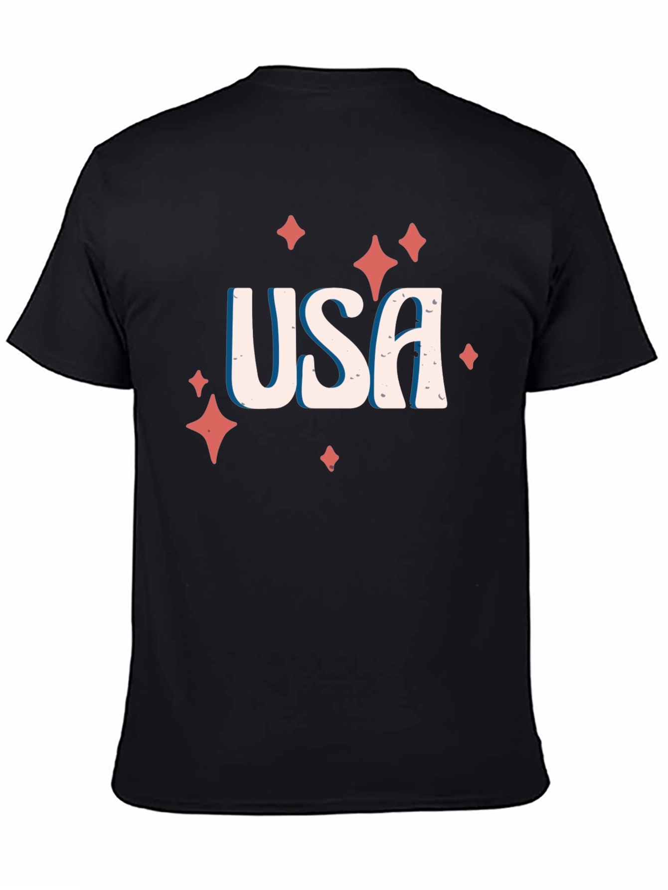 USA Patriotic Graphic Tee - Black