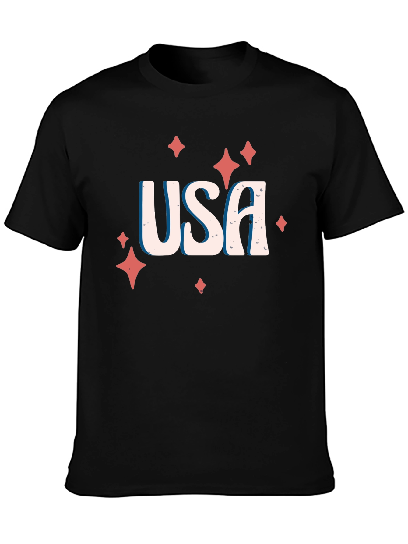 USA Patriotic Graphic Tee - Black