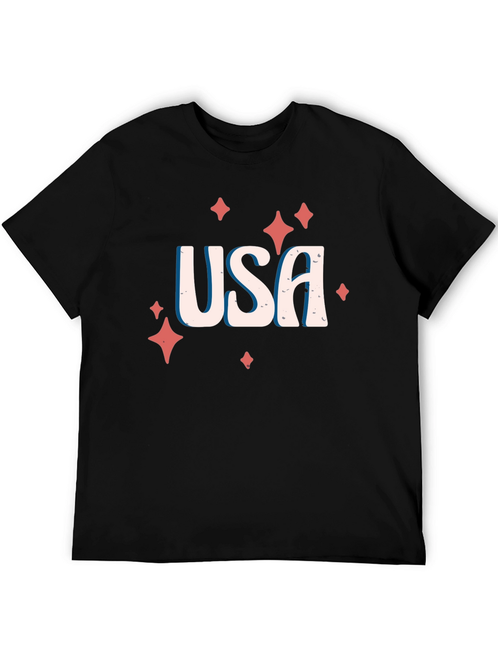 USA Patriotic Graphic Tee - Black