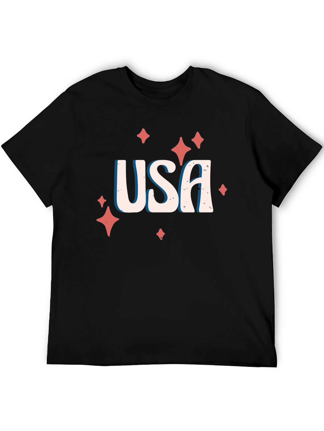 USA Patriotic Graphic Tee - Black