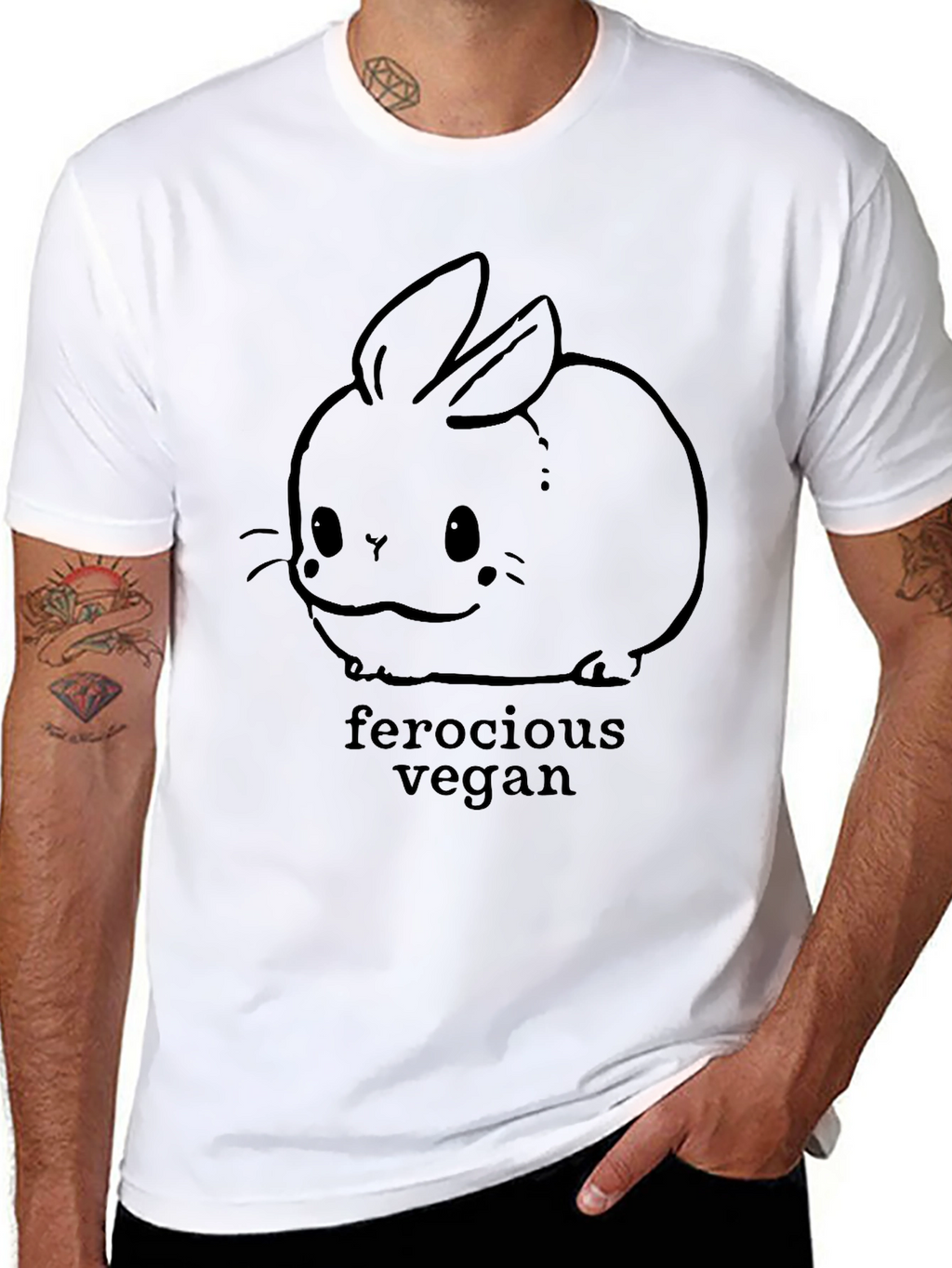 Ferocious Vegan Bunny Graphic T-Shirt