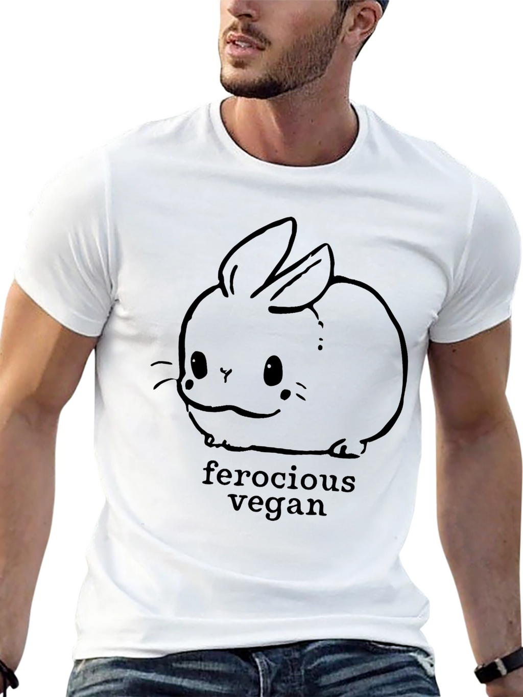Ferocious Vegan Bunny Graphic T-Shirt