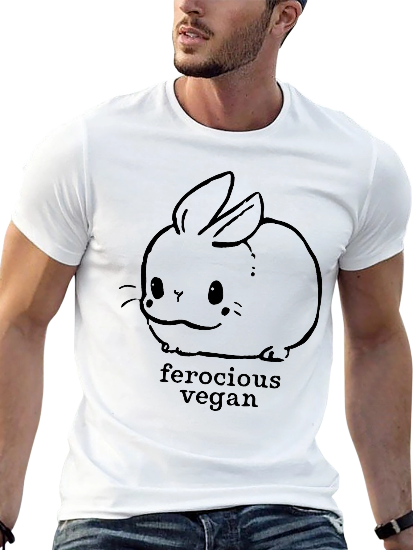 Ferocious Vegan Bunny Graphic T-Shirt