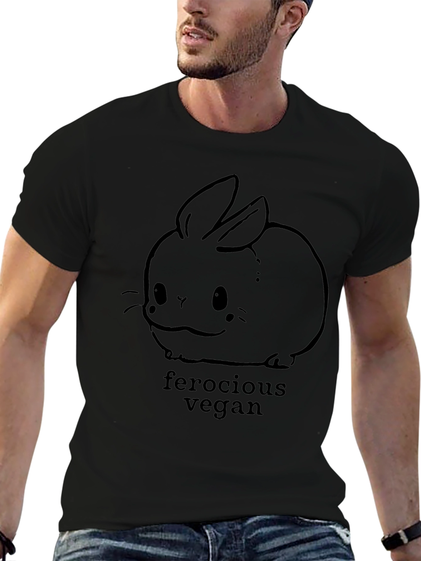 Ferocious Vegan Bunny Graphic T-Shirt