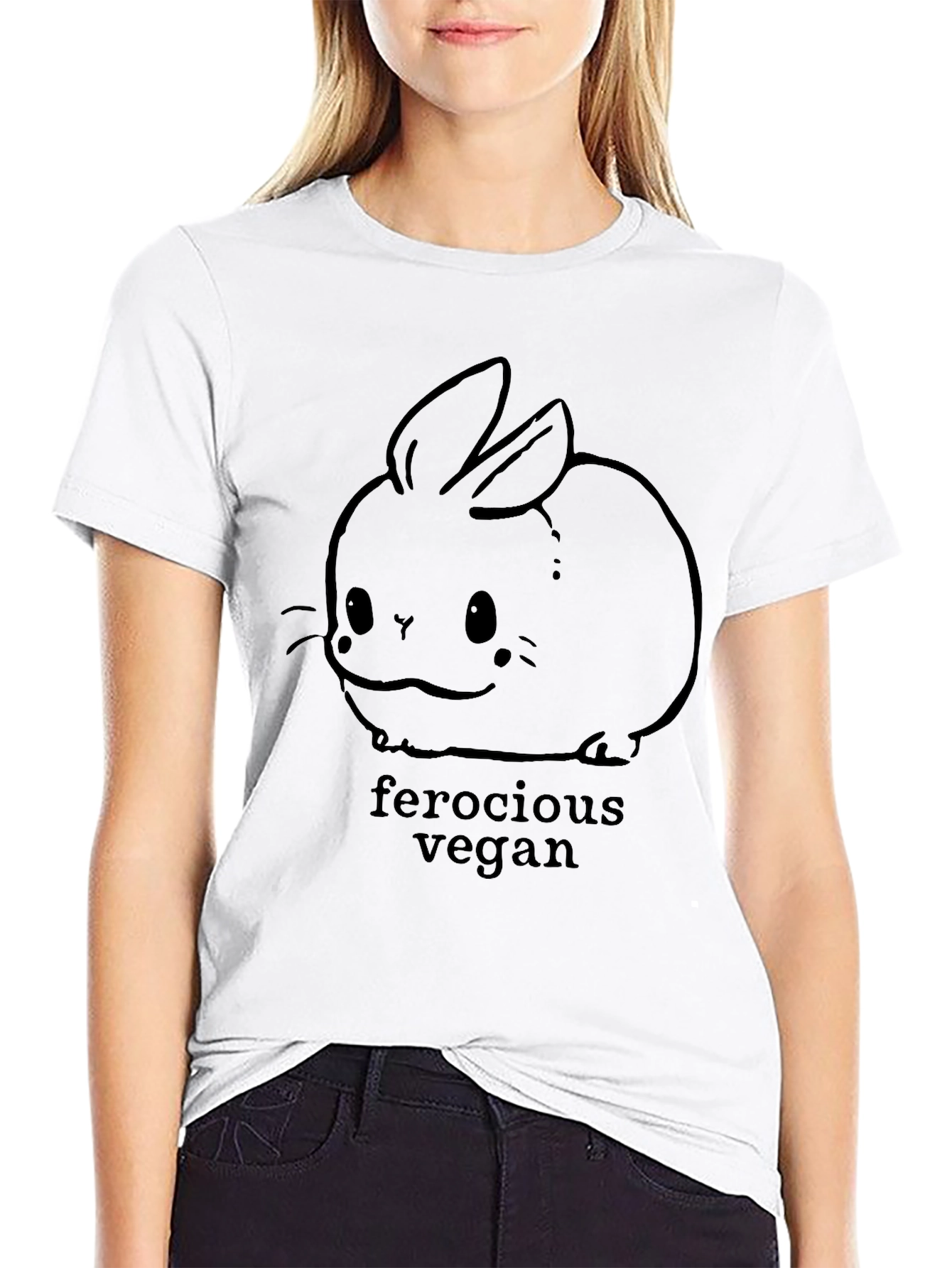 Ferocious Vegan Bunny Graphic T-Shirt