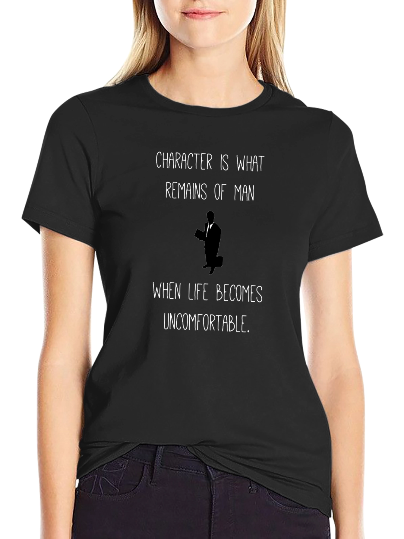 Character Quote Black Graphic T-Shirt