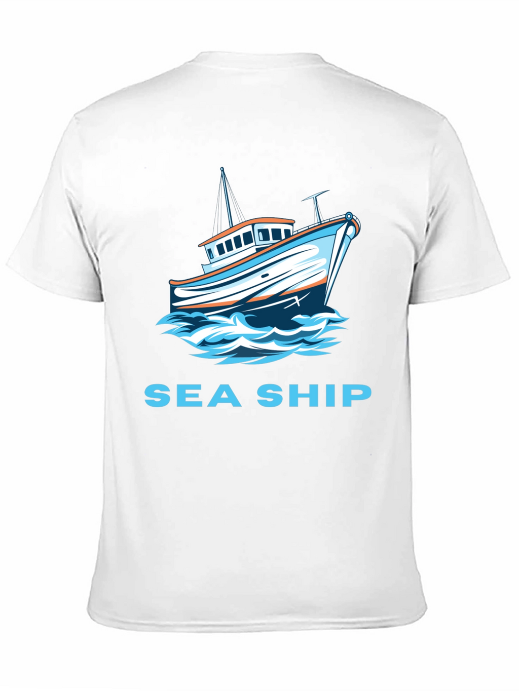 Sea Ship Graphic T-Shirt - Black