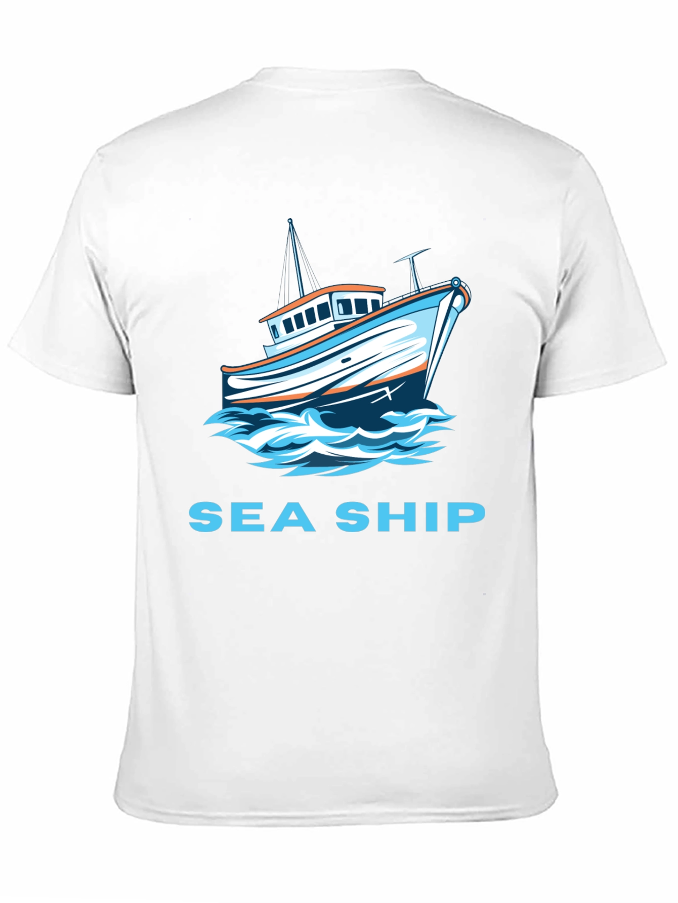 Sea Ship Graphic T-Shirt - Black