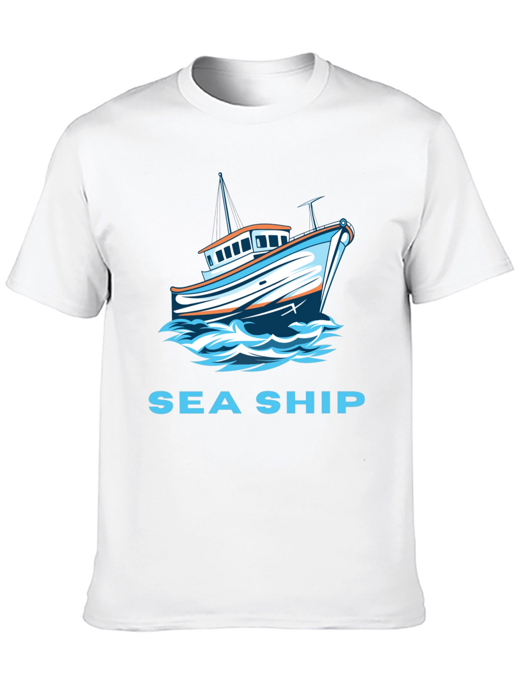 Sea Ship Graphic T-Shirt - Black