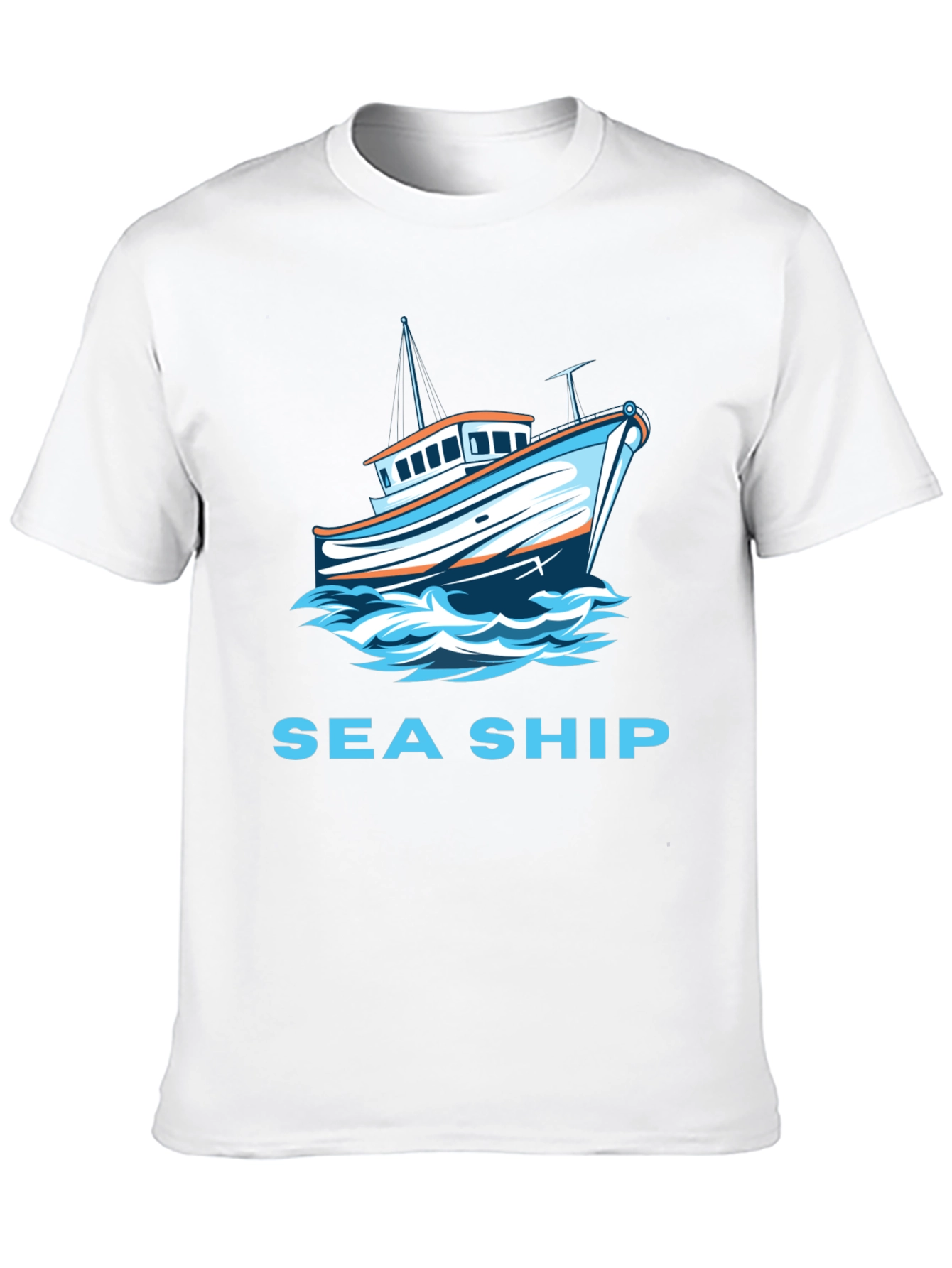 Sea Ship Graphic T-Shirt - Black