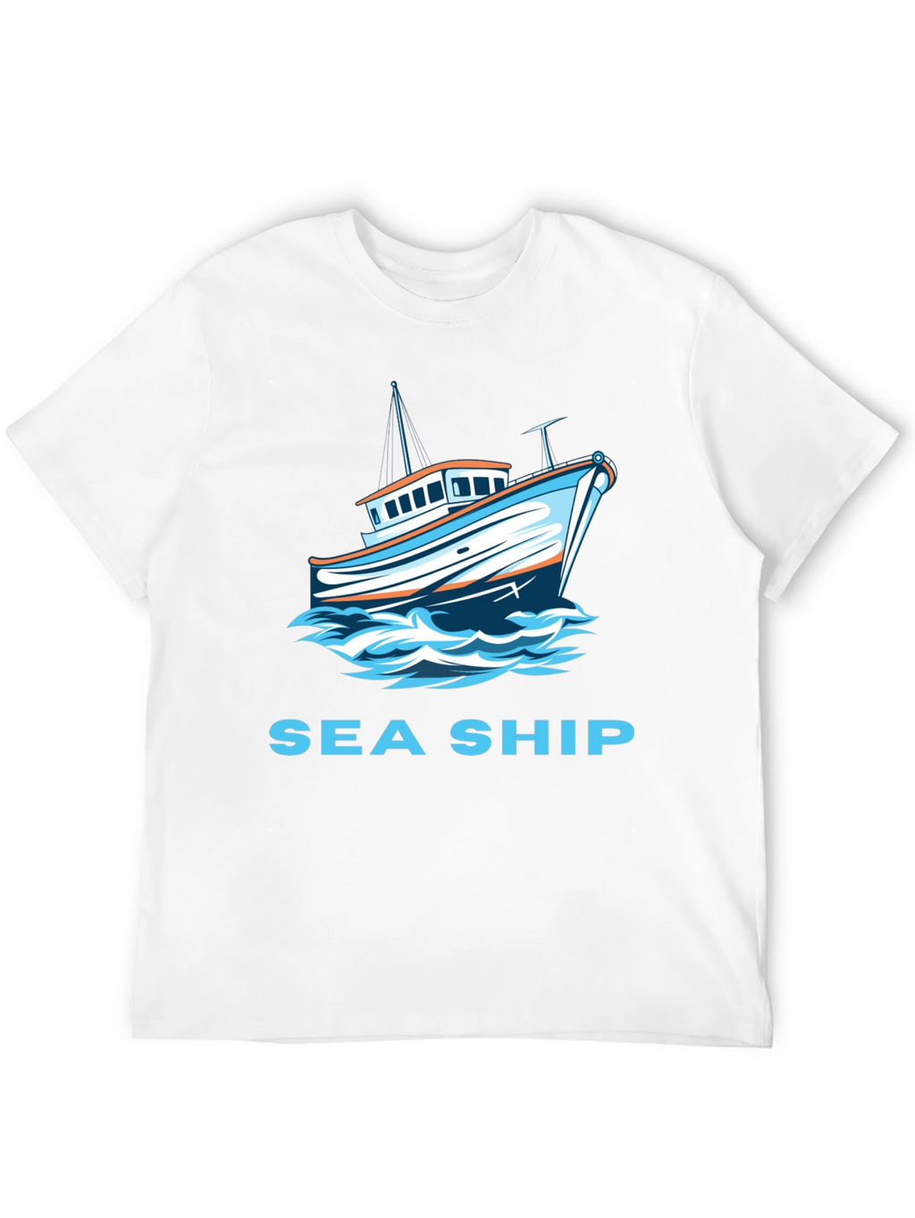 Sea Ship Graphic T-Shirt - Black