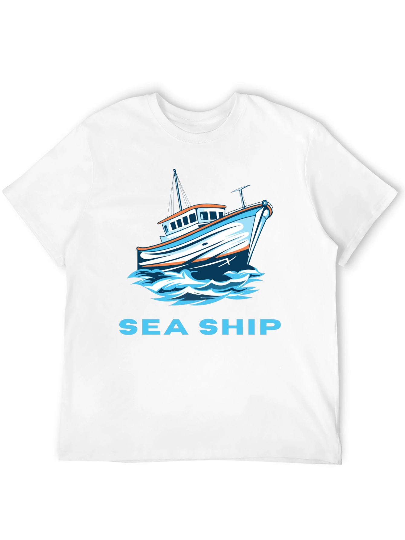 Sea Ship Graphic T-Shirt - Black