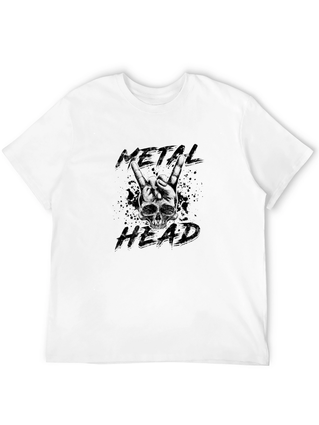 Metal Head Skull Graphic T-Shirt - Black