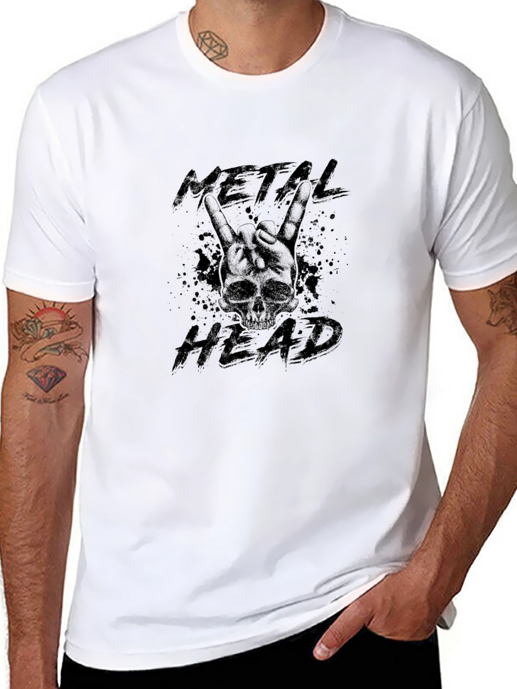Metal Head Skull Graphic T-Shirt - Black