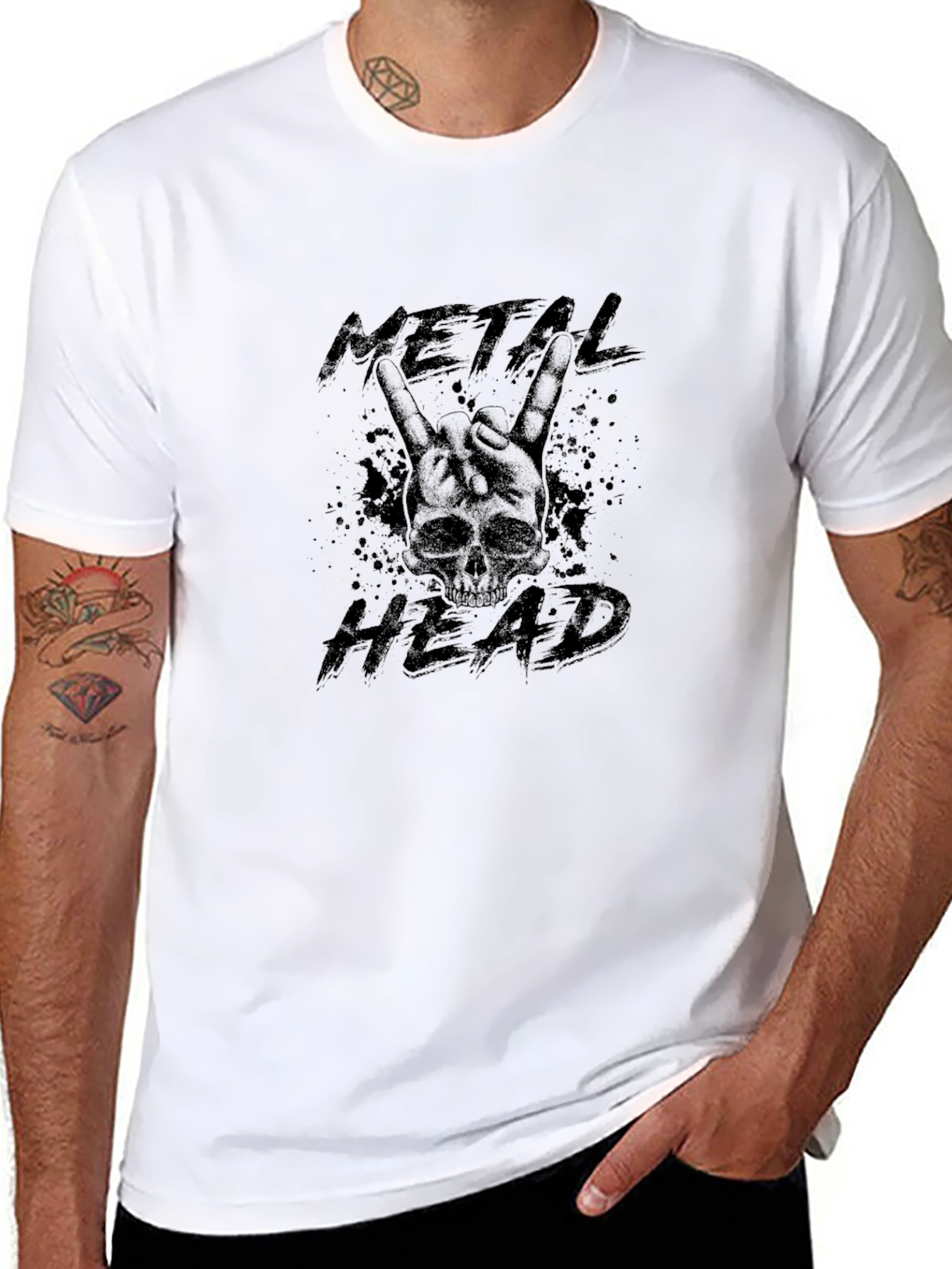 Metal Head Skull Graphic T-Shirt - Black