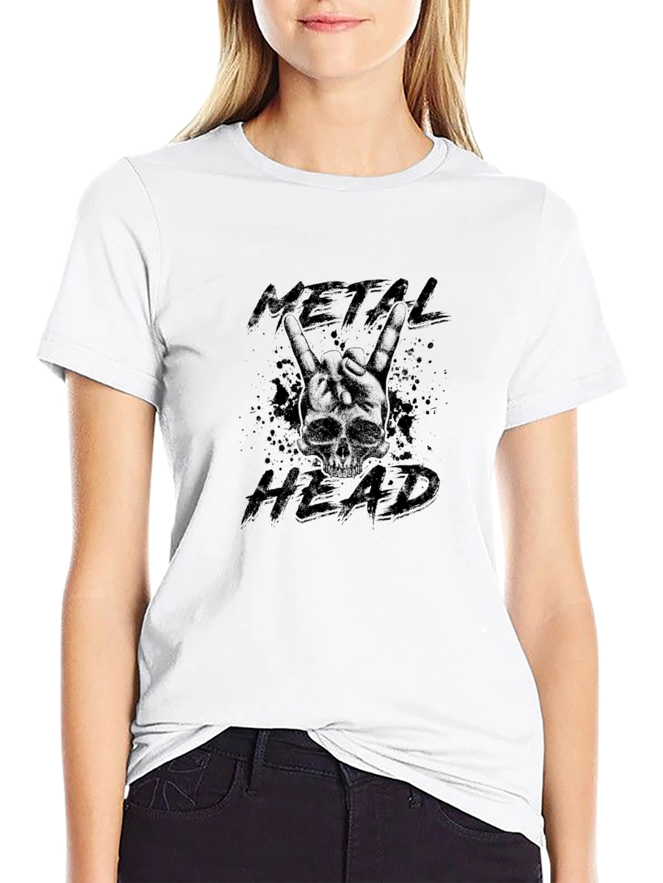 Metal Head Skull Graphic T-Shirt - Black