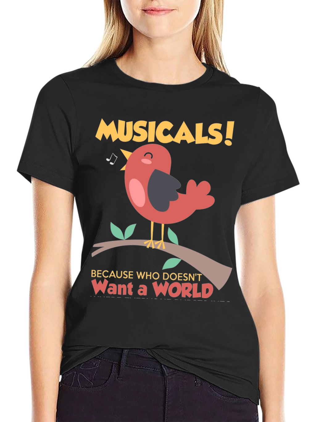 Musical Bird T-Shirt -  Want a World Tee