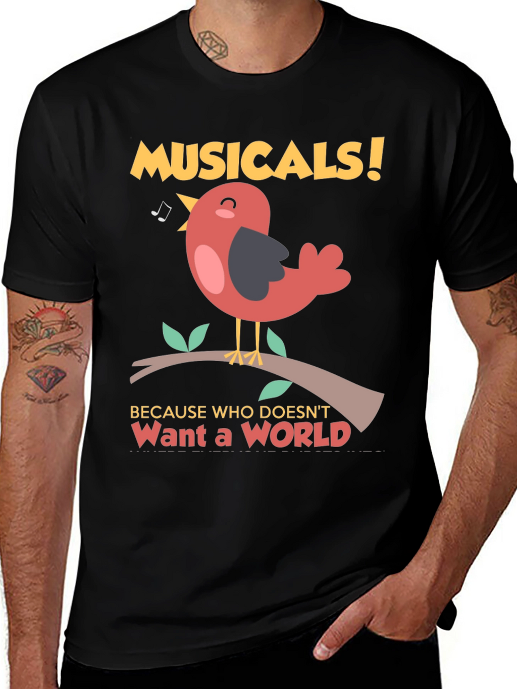 Musical Bird T-Shirt -  Want a World Tee