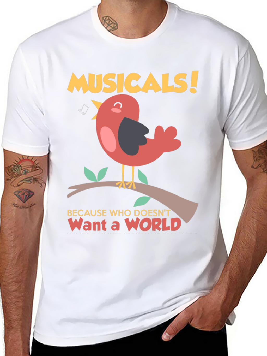 Musical Bird T-Shirt -  Want a World Tee