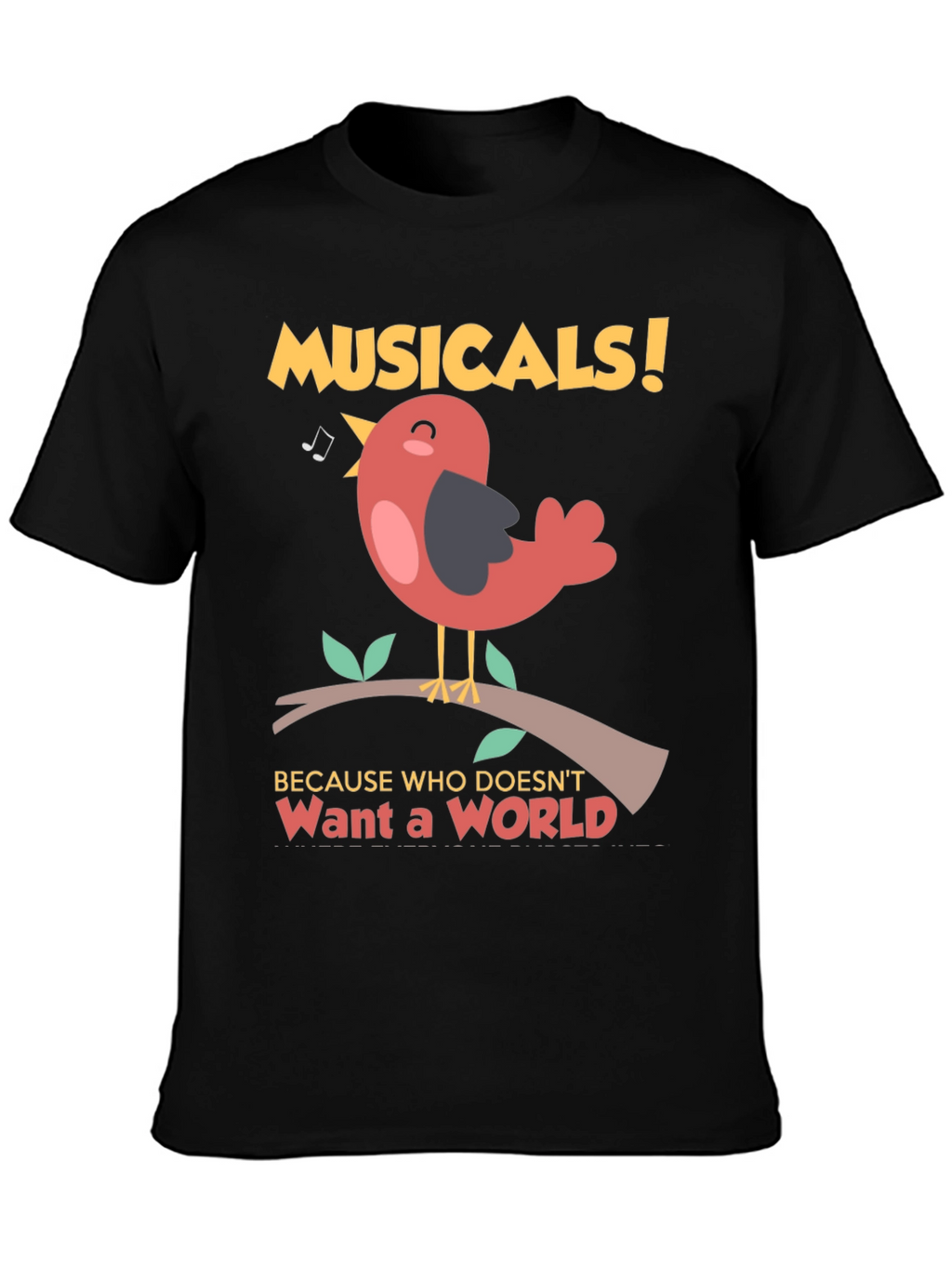 Musical Bird T-Shirt -  Want a World Tee