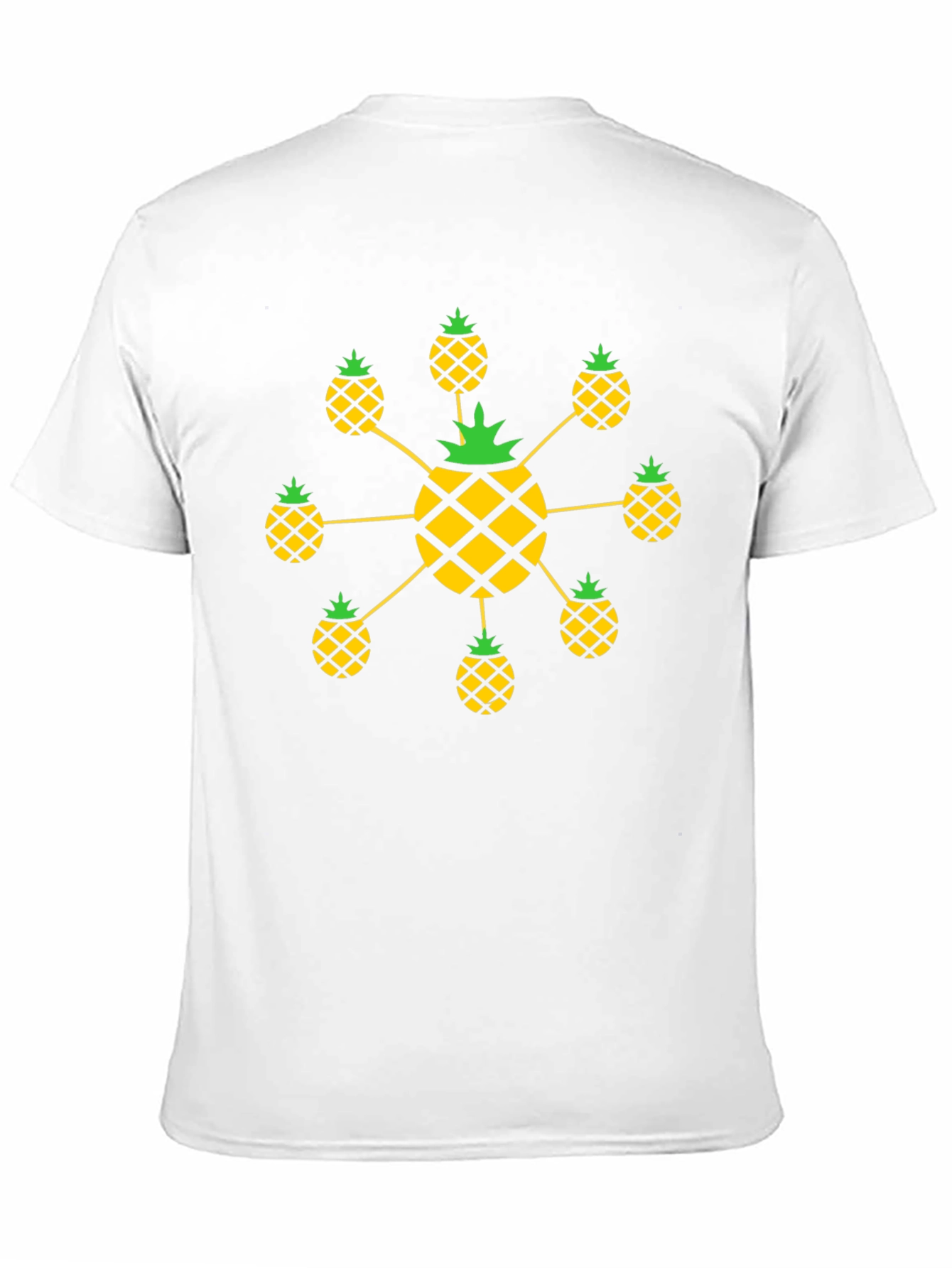 Pineapple Pattern Black T-Shirt