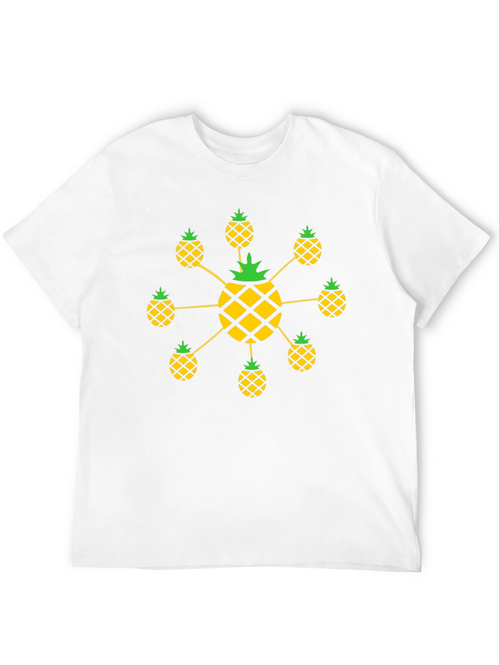 Pineapple Pattern Black T-Shirt