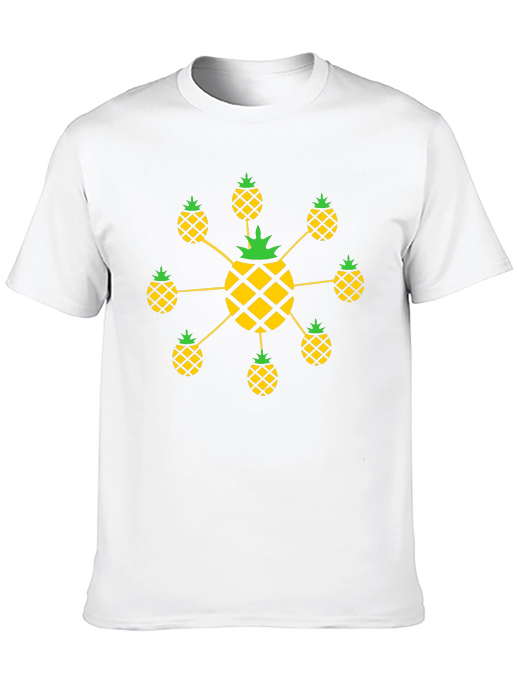 Pineapple Pattern Black T-Shirt