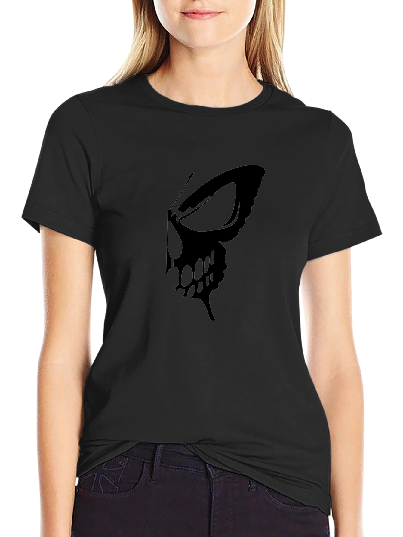 Black Butterfly Graphic Tee - Mens Short Sleeve T-Shirt