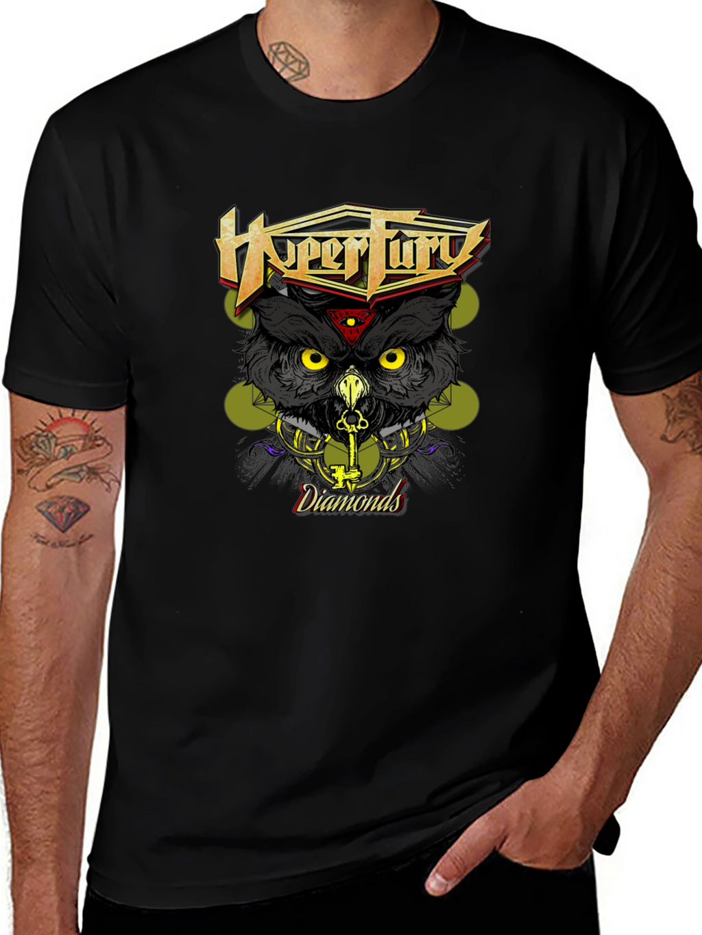 HyperFury Diamonds Owl Graphic T-Shirt