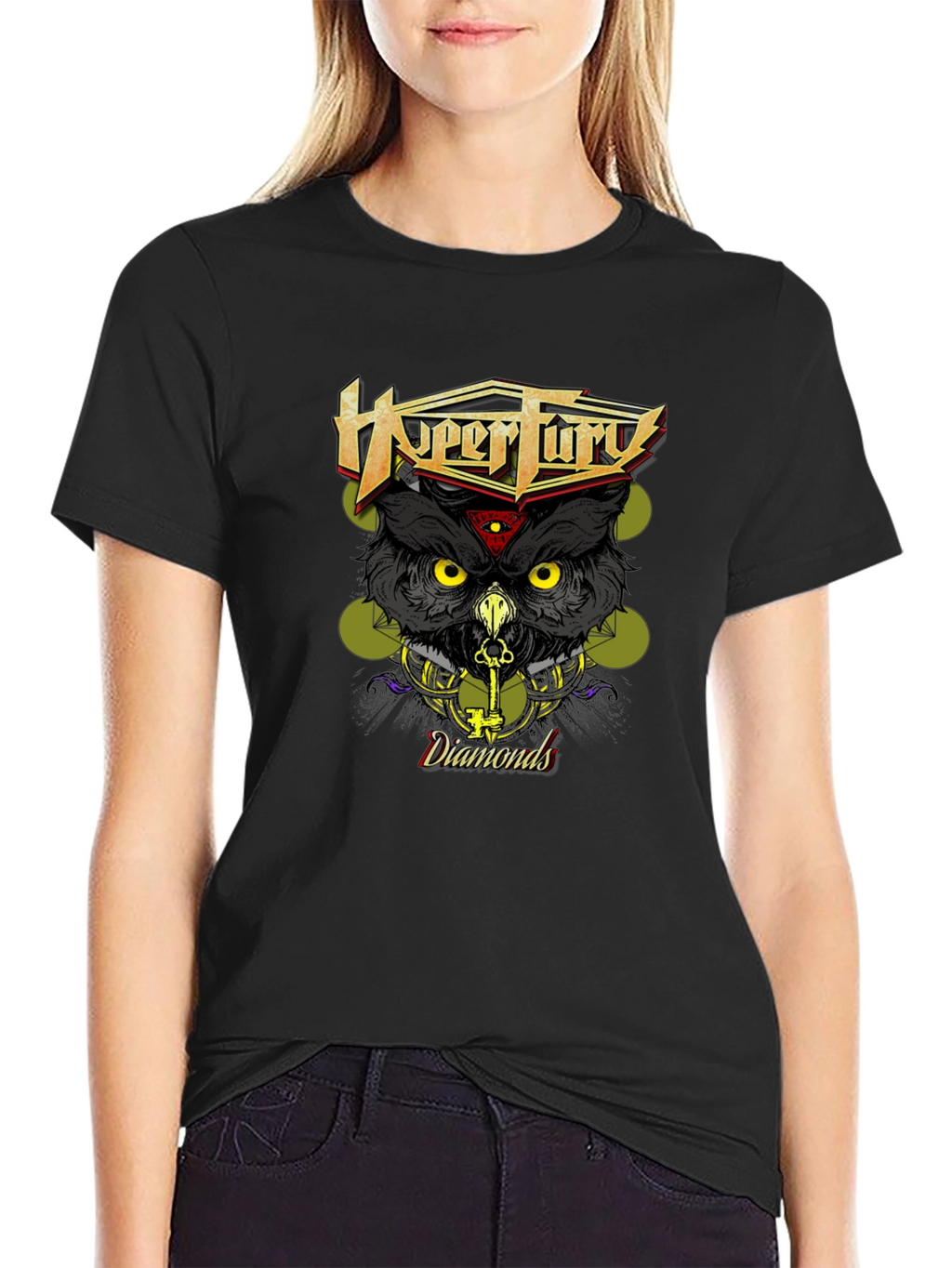 HyperFury Diamonds Owl Graphic T-Shirt