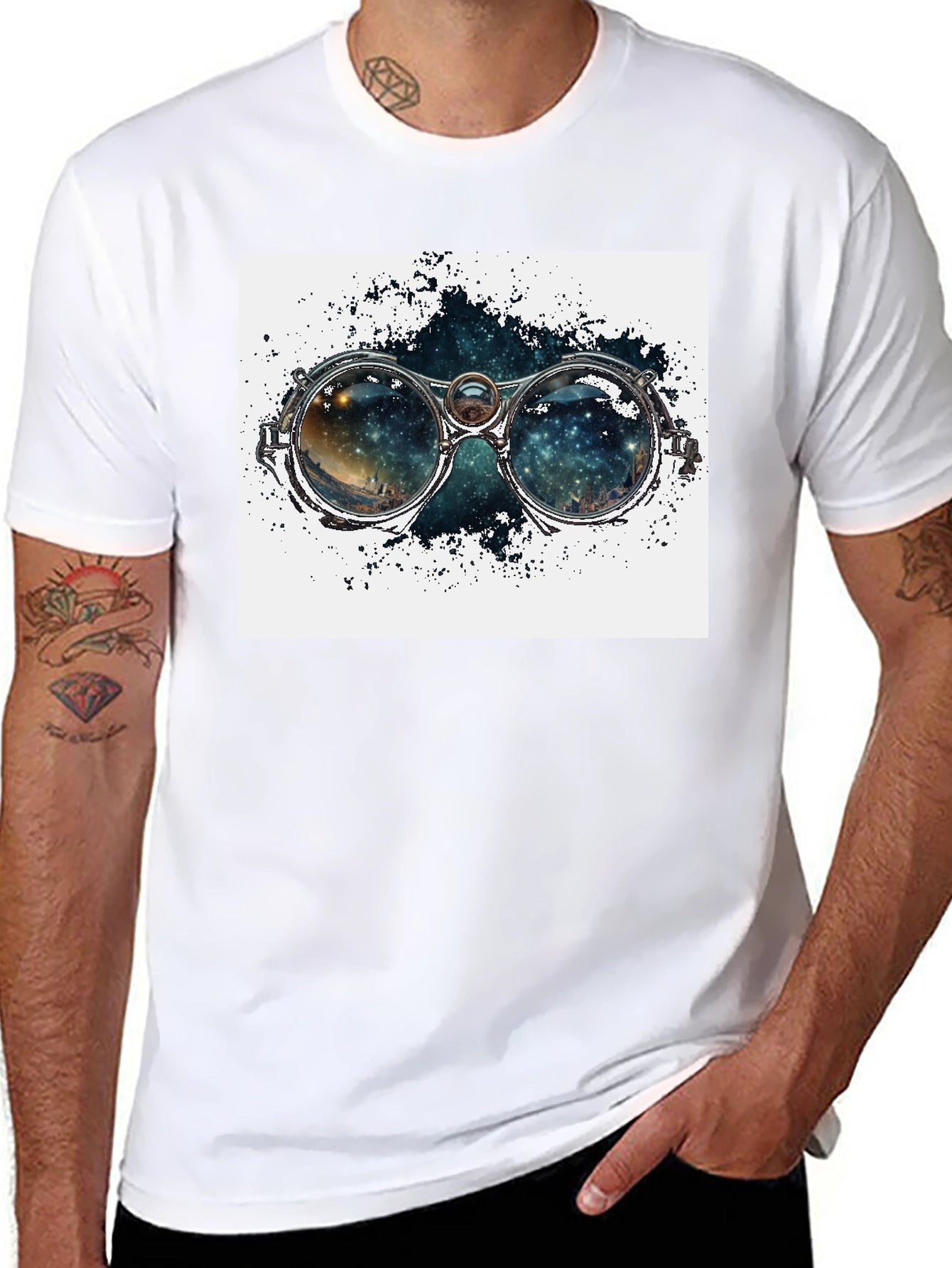 Nebula in Steampunk Goggles T-Shirt