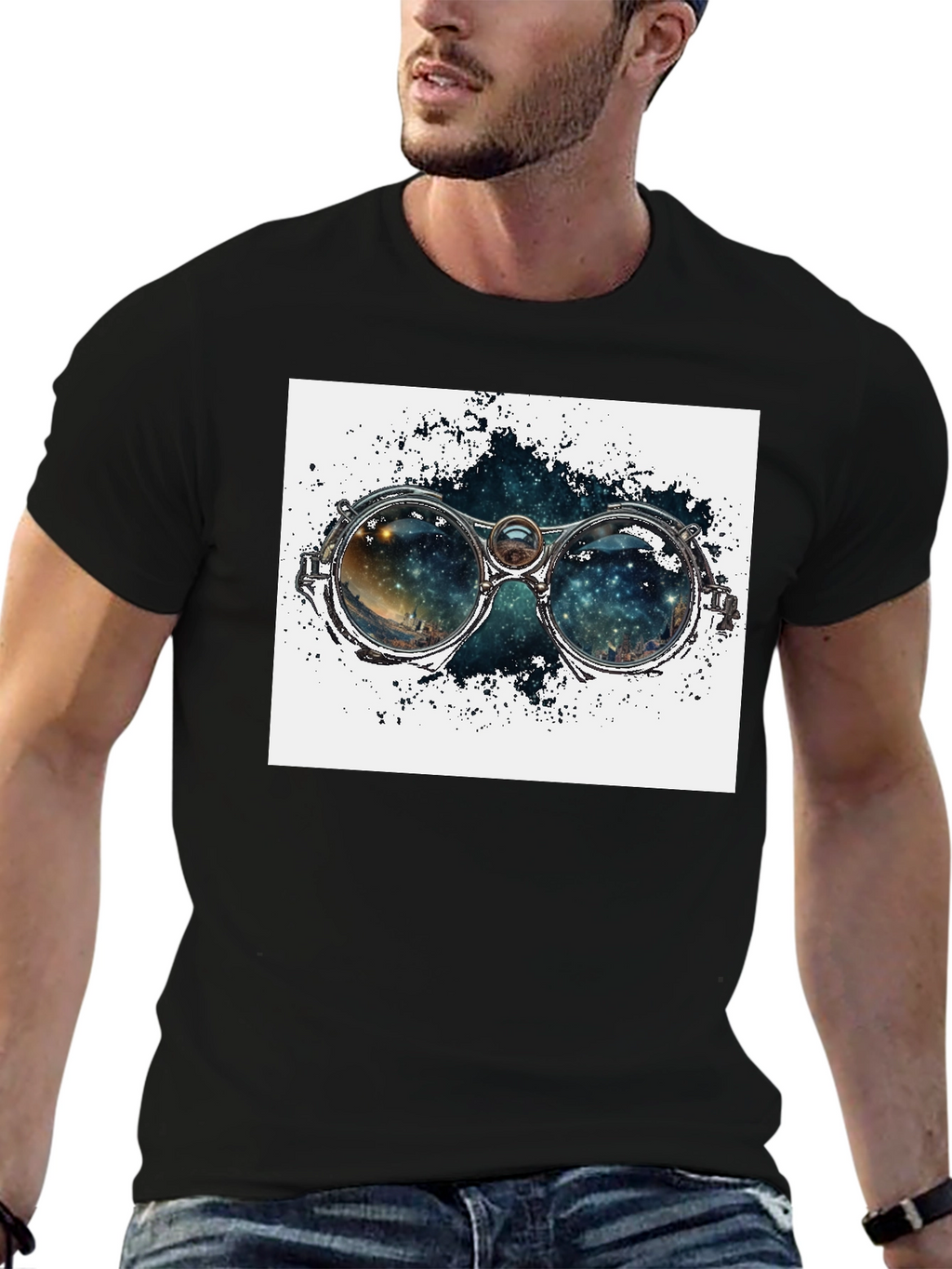 Nebula in Steampunk Goggles T-Shirt