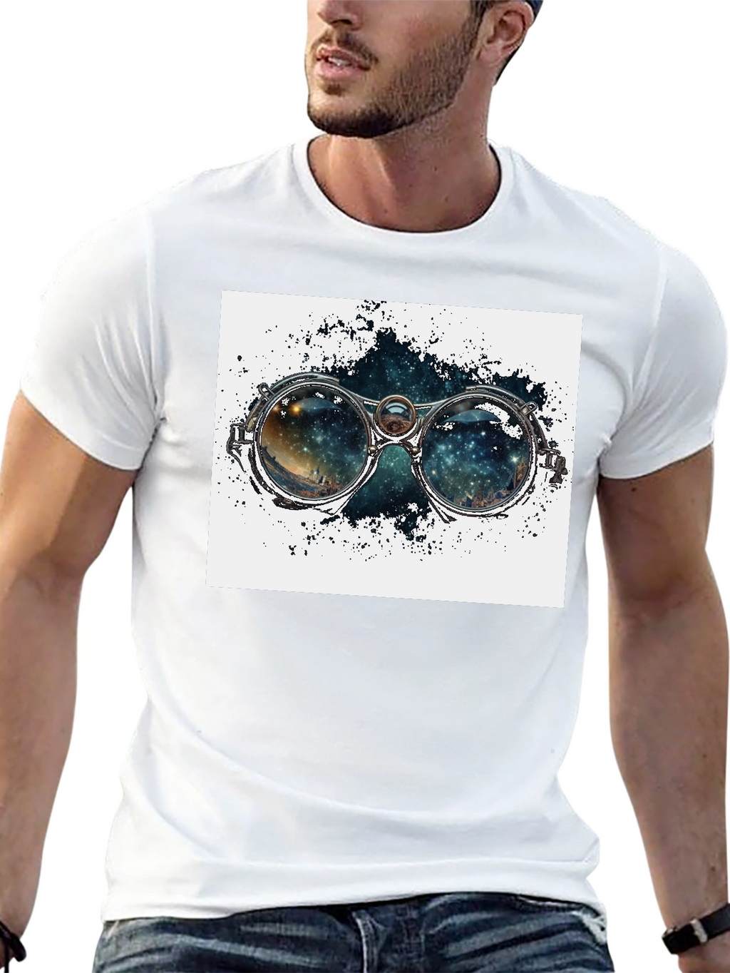 Nebula in Steampunk Goggles T-Shirt