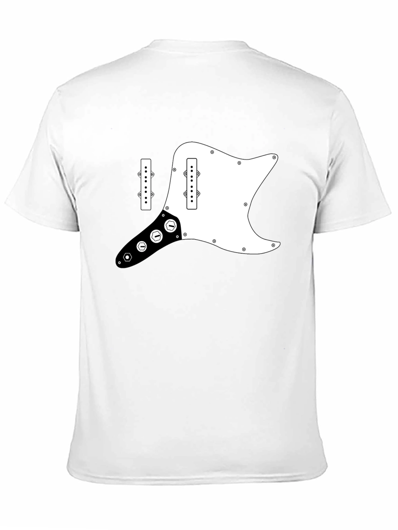 Guitar Pickguard Graphic Tee - Black Cotton T-Shirt