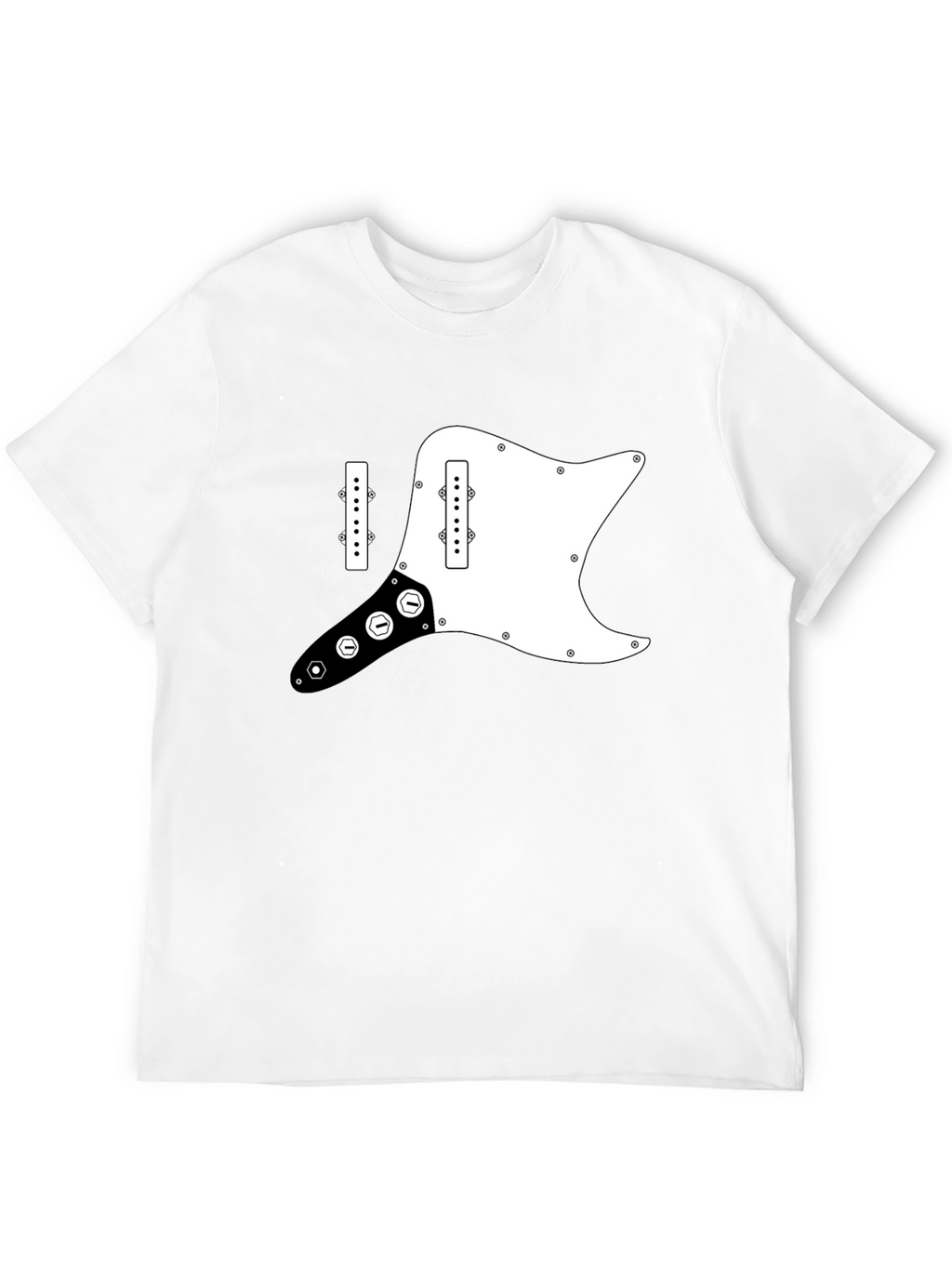 Guitar Pickguard Graphic Tee - Black Cotton T-Shirt