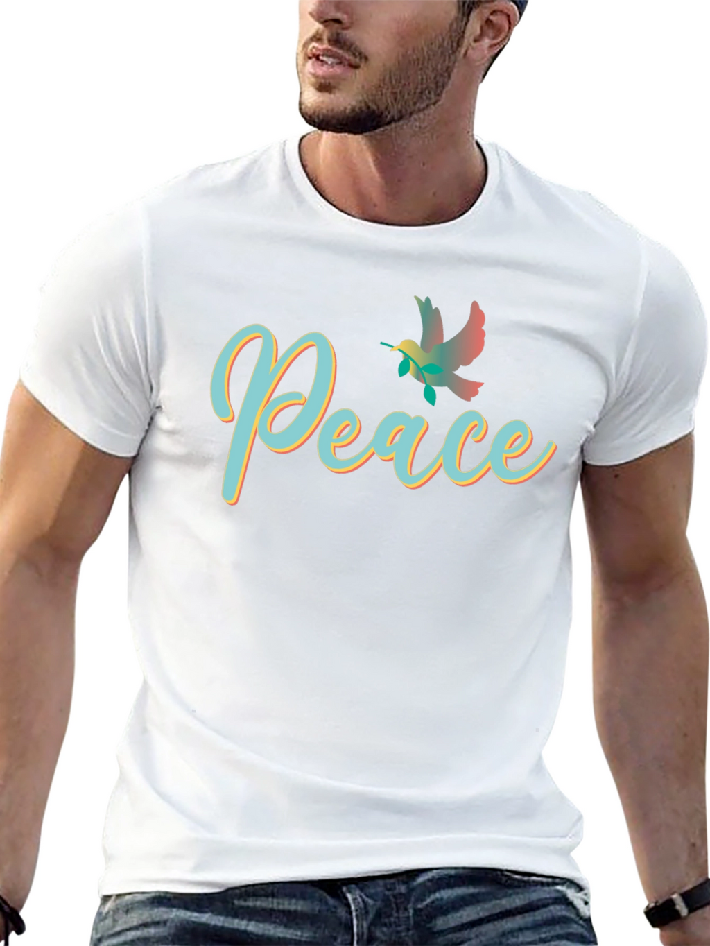 Peace Dove Graphic Black T-Shirt