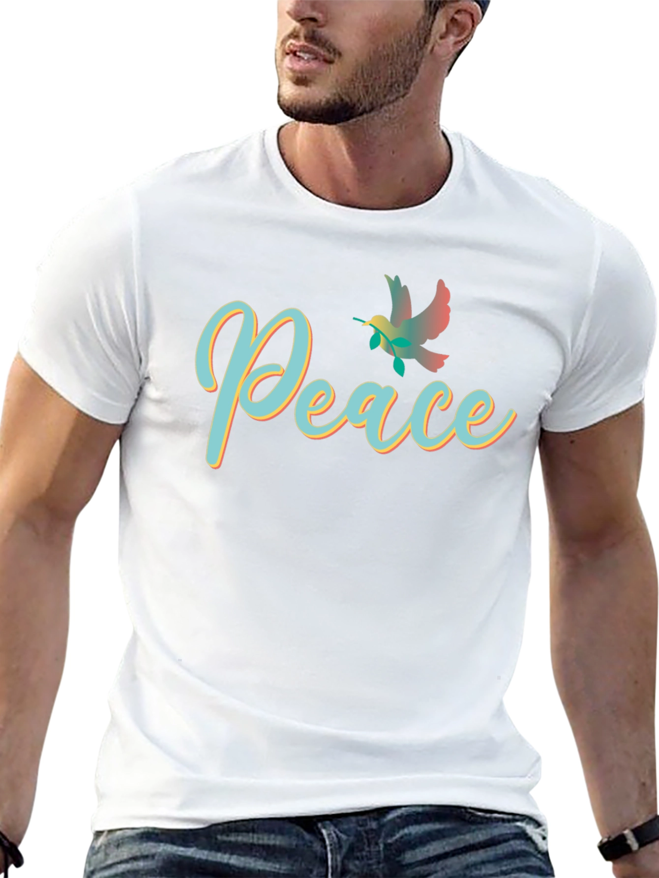 Peace Dove Graphic Black T-Shirt