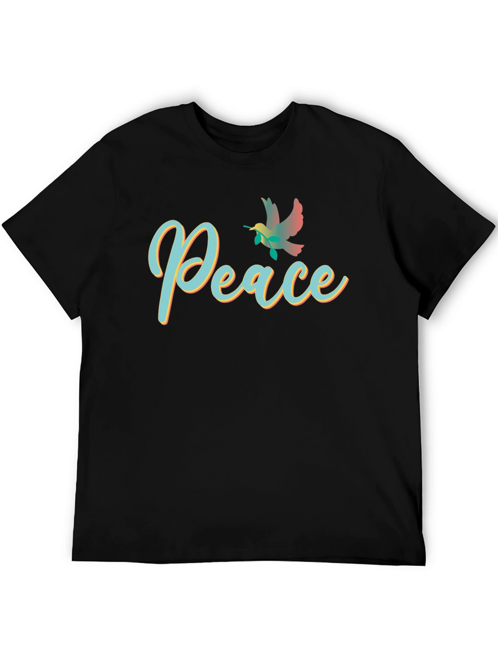 Peace Dove Graphic Black T-Shirt