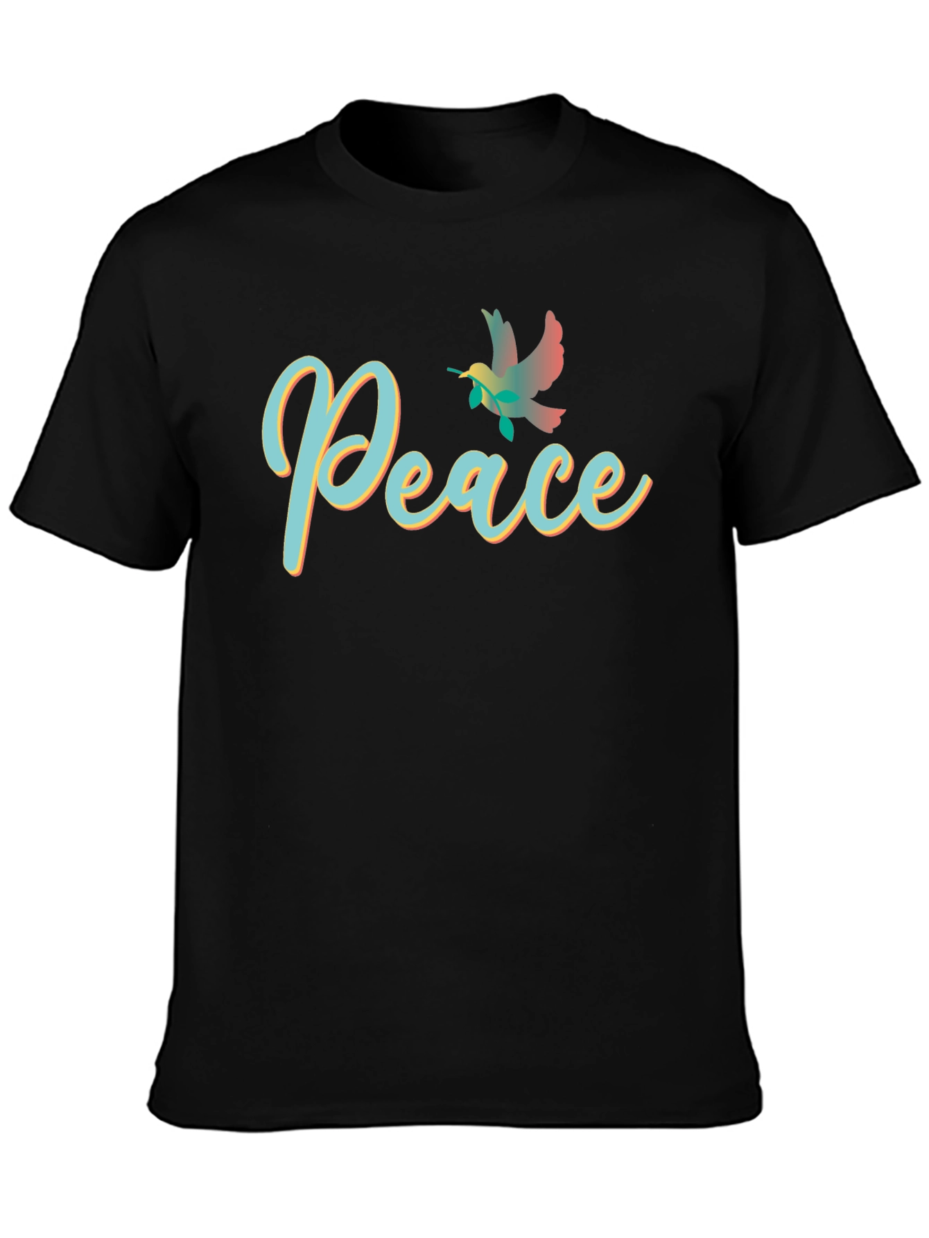 Peace Dove Graphic Black T-Shirt