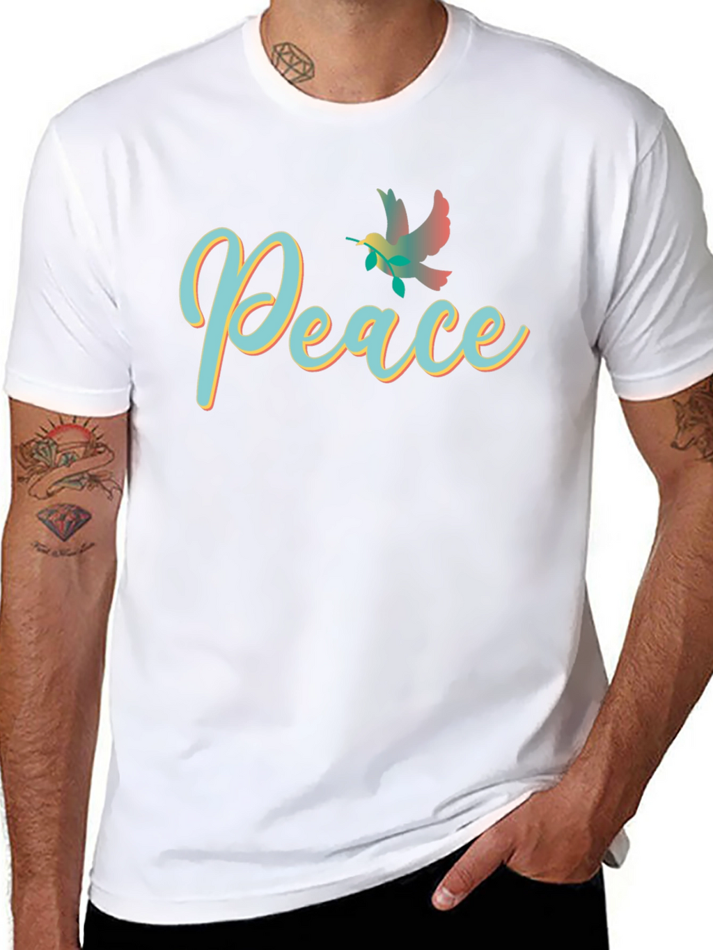 Peace Dove Graphic Black T-Shirt