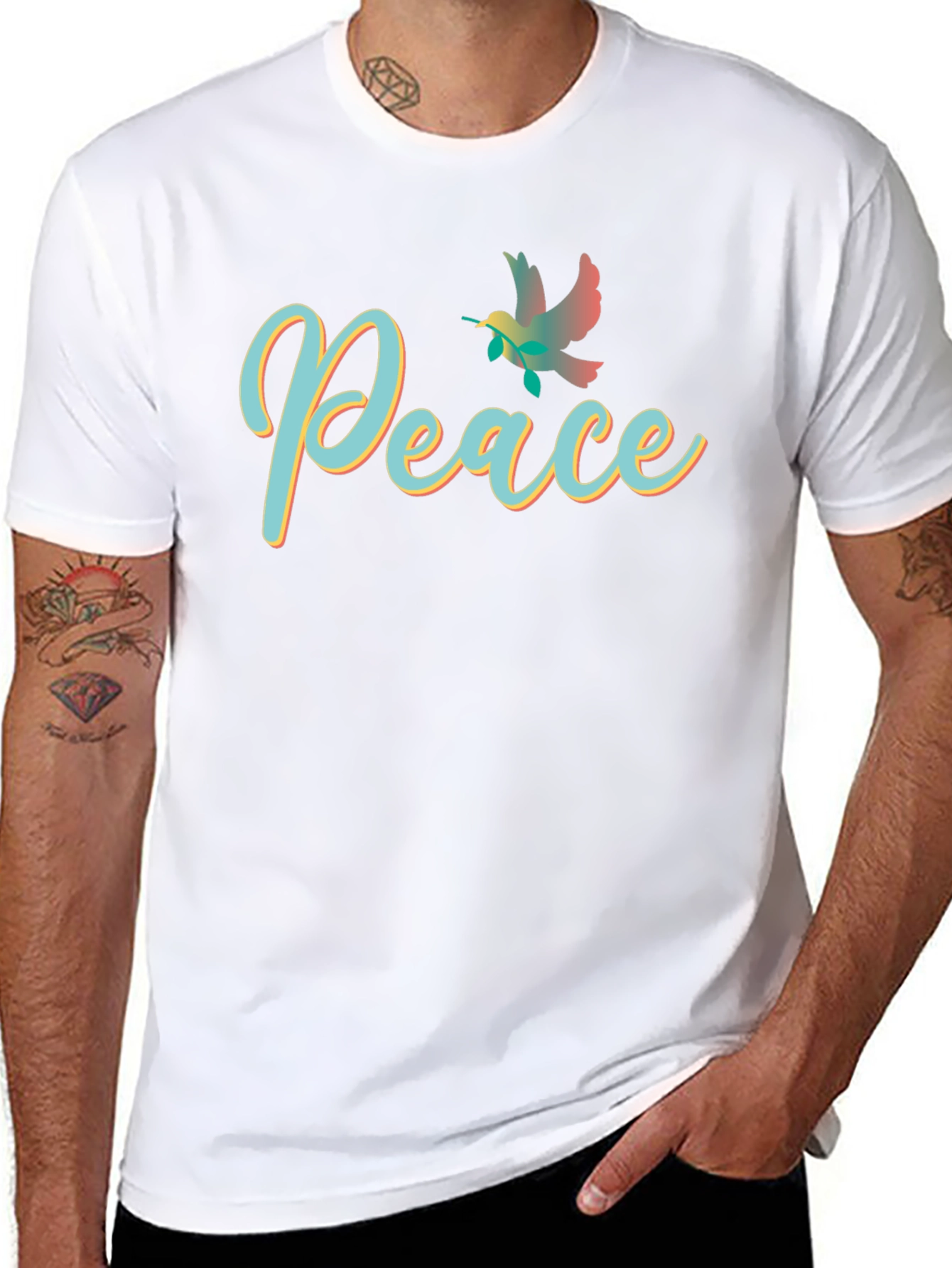 Peace Dove Graphic Black T-Shirt