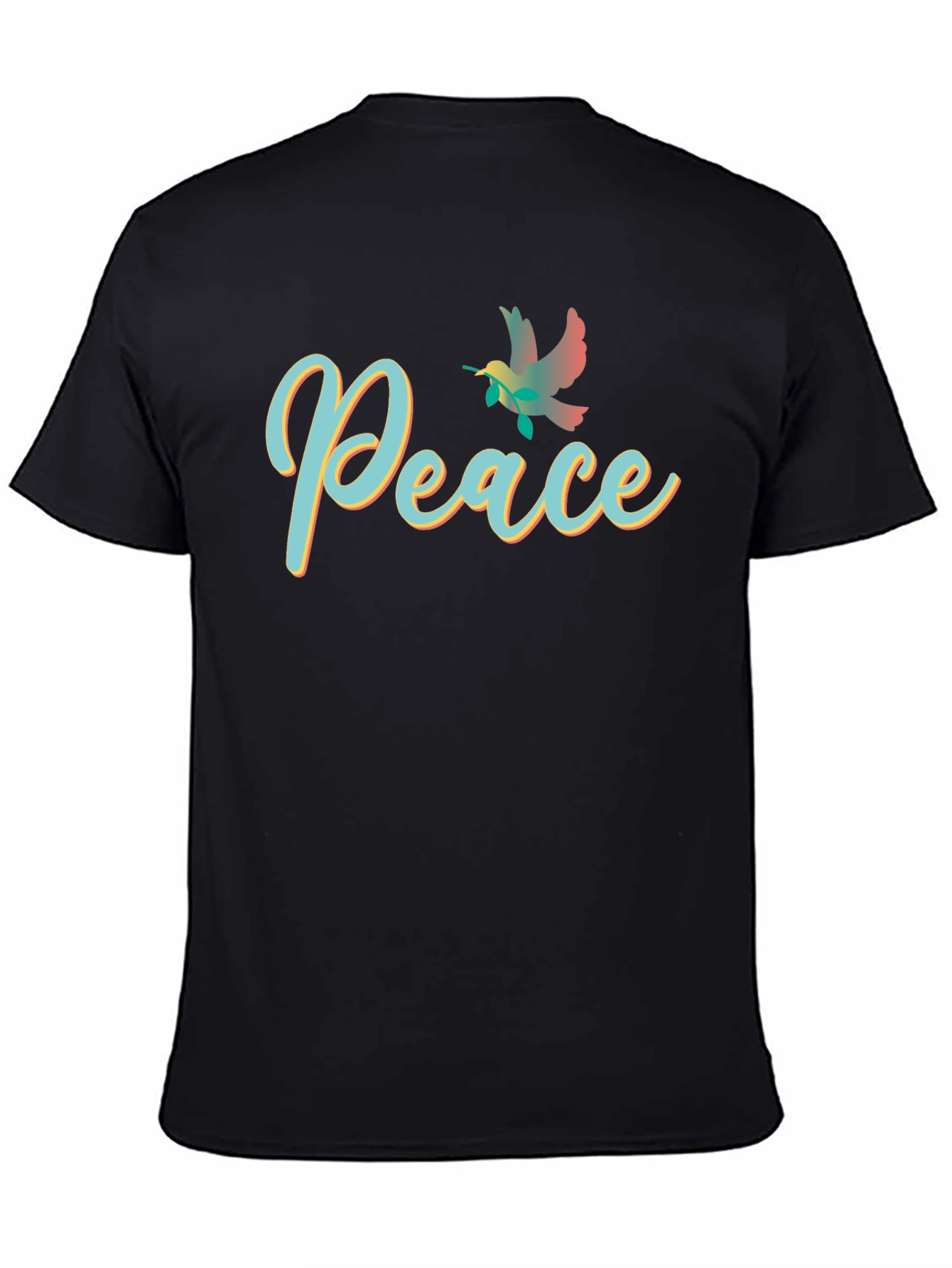 Peace Dove Graphic Black T-Shirt