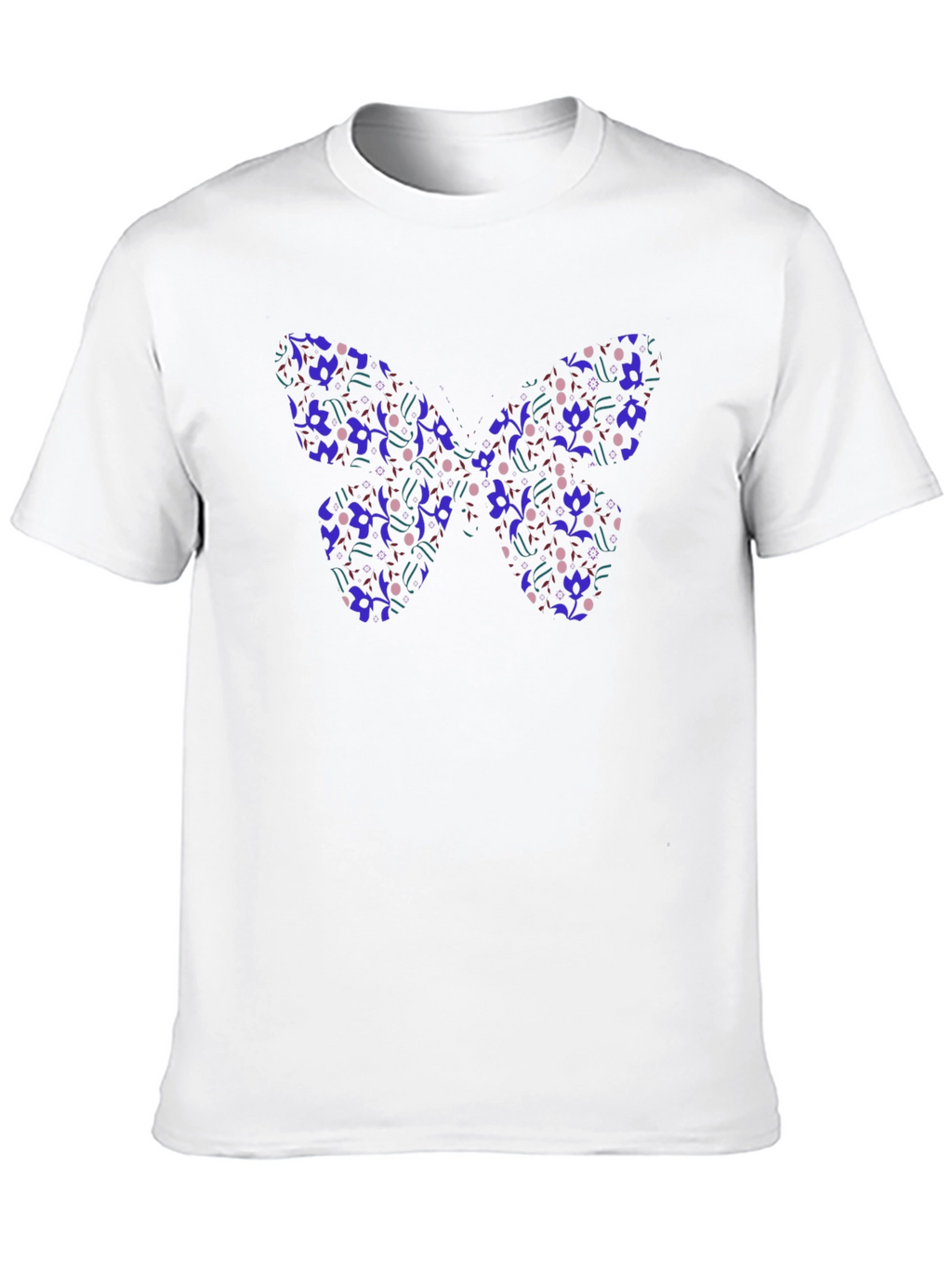 Butterfly Pattern Black T-Shirt