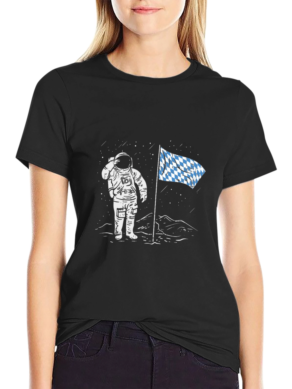 Astronaut Moon Landing T-Shirt - Black