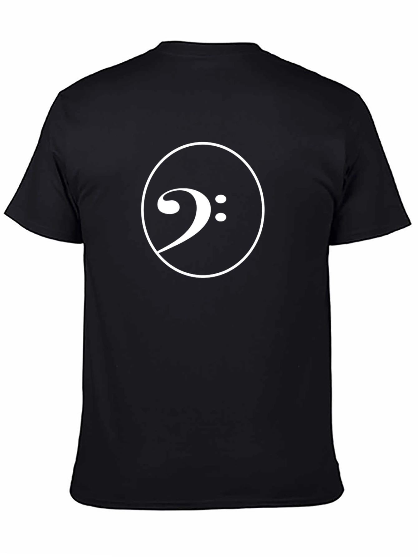 Bass Clef Black T-Shirt Music Lover Tee