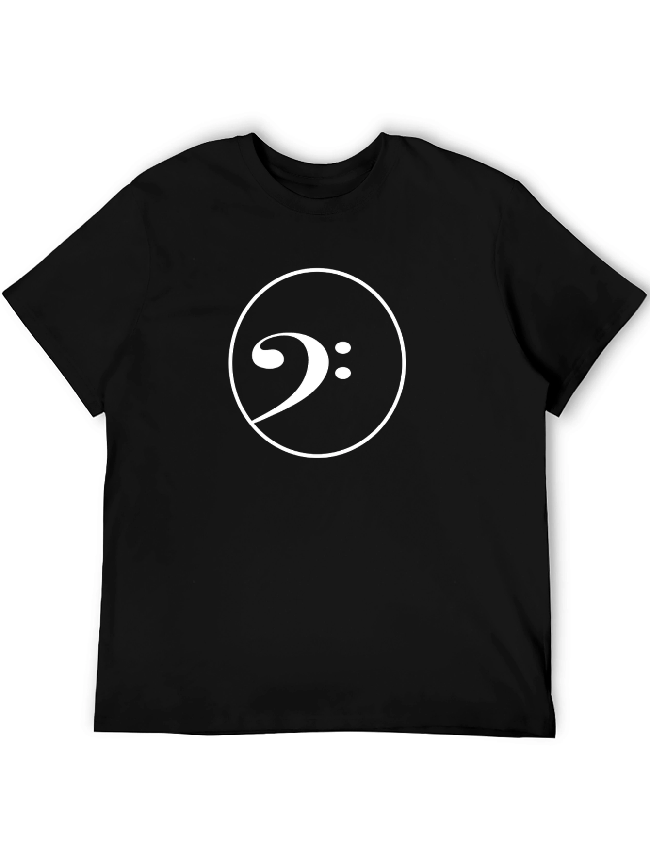 Bass Clef Black T-Shirt Music Lover Tee