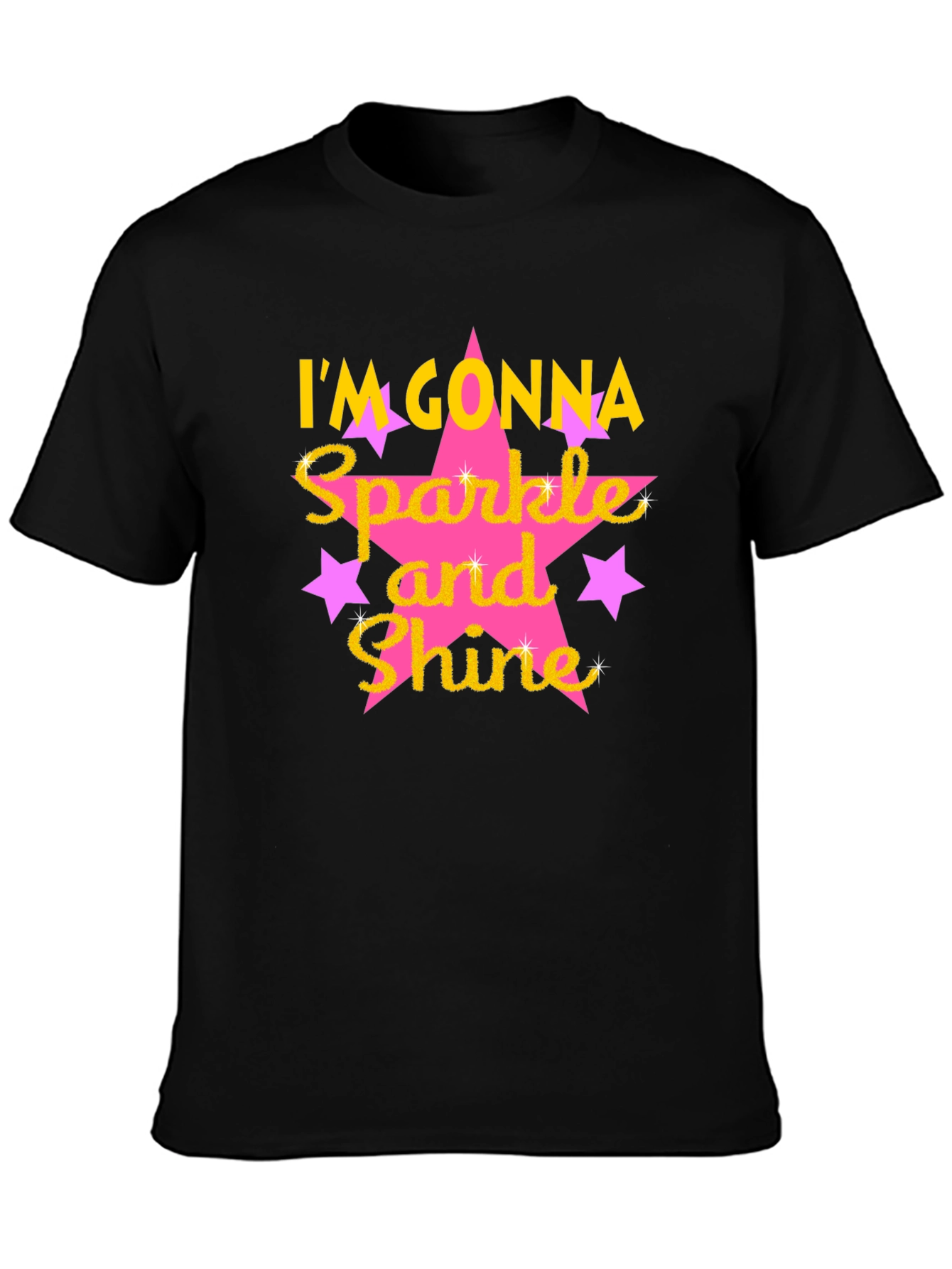 Sparkle and Shine Graphic Tee - Black Cotton Blend